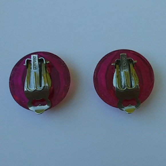 VINTAGE RED IRRADESENT NECKLACE & MATCHING EARRING - Picture 8 of 8